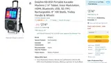 Dolphin KB-85R Portable Karaoke Machine | 14" Tablet, Voice Modulation, HDMI, Rechargeable, 8" 100W - Thumbnail 6